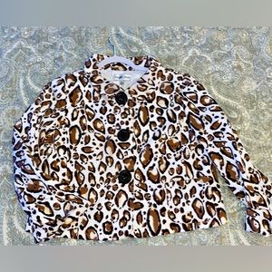 Andre Oliver leopard coat women’s 6